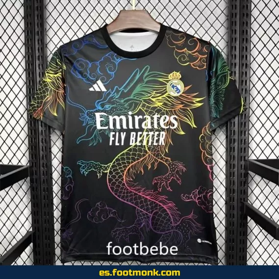 **Camiseta Real Madrid 2024-2025 Dragon Color Negro - Edición Especial - Envío a Domicilio**