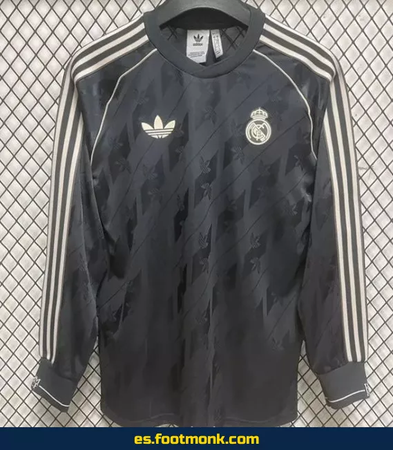 Camiseta de fútbol Real Madrid 2024-2025 de manga larga negra