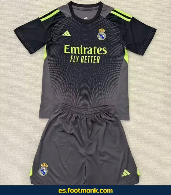 Camiseta Oficial Real Madrid Niño 2025-2026 Negra – Edición Especial