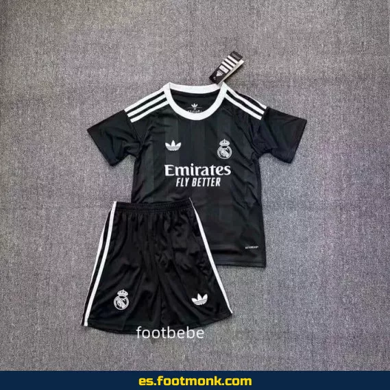 Camiseta Retro Real Madrid Niños 2025-2026 Negra - Edición Especial | Tienda Oficial