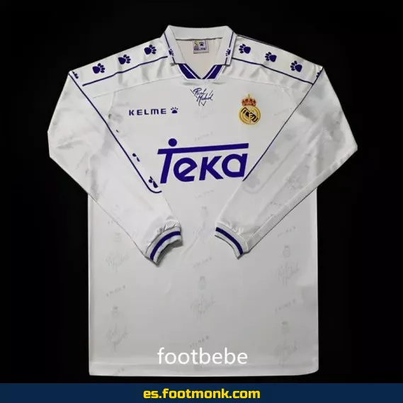 **"Camiseta Retro Real Madrid 1995-1996 Primera Equipación Manga Larga - Edición Vintage"**