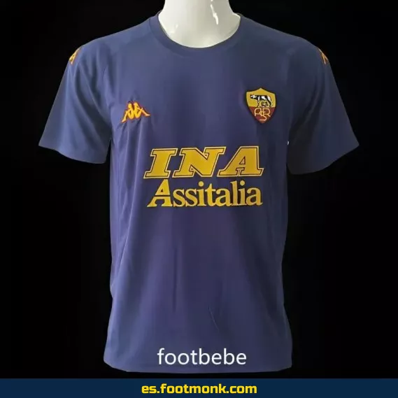 Camiseta AS Roma Vintage 2001-2002 Tercera Equipación Azul – Edición Retro