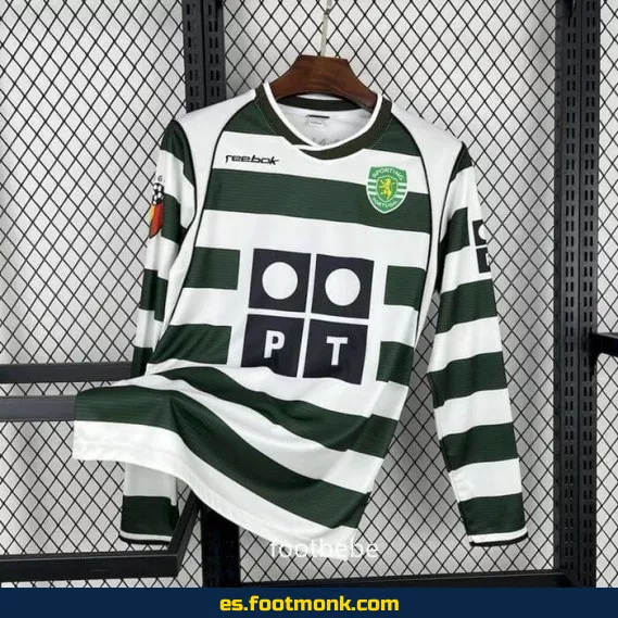 Camiseta Vintage Sporting CP 2001-2003 Edición Especial - Primera Equipación Manga Larga - Réplica Oficial