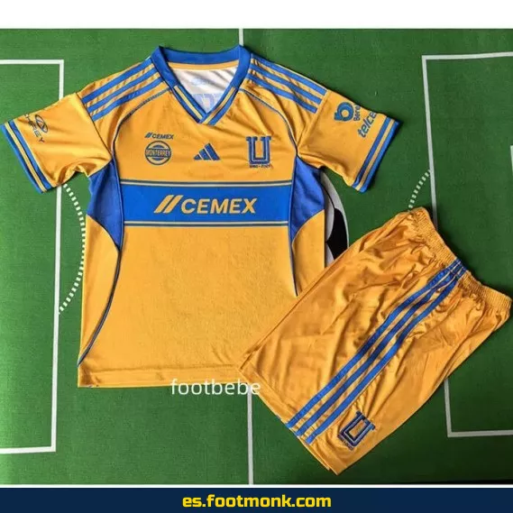 Camiseta Oficial Tigres UANL Niños 2025 - Edición Aniversario 65 Años Amarilla