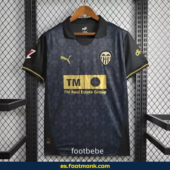 Camiseta Valencia 2024-2025 Exterior Negro - Edición Oficial - Nueva Temporada