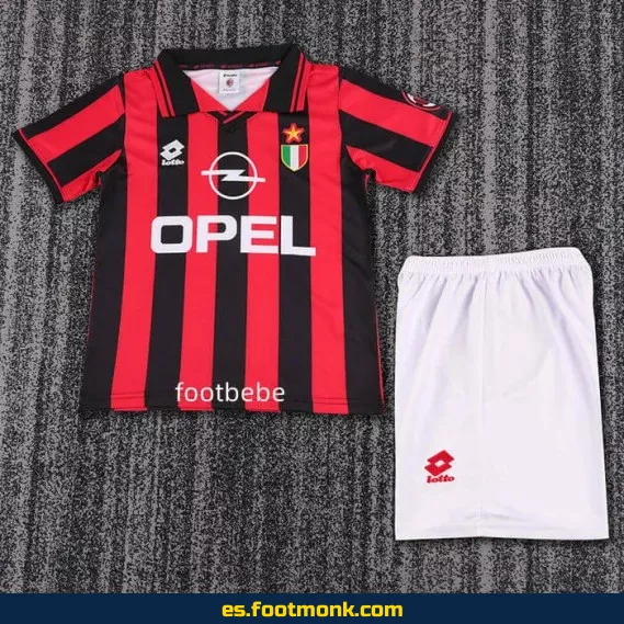 Camiseta Retro AC Milan Infantil 1996-1997 - Edición Clásica Domicilio - Réplica Oficial