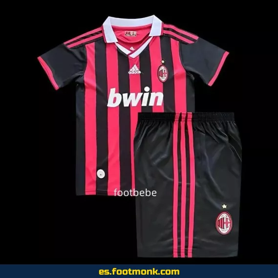 Camiseta de fútbol vintage del AC Milan para niños 2009-2010, camiseta oficial de equipo, edición retro