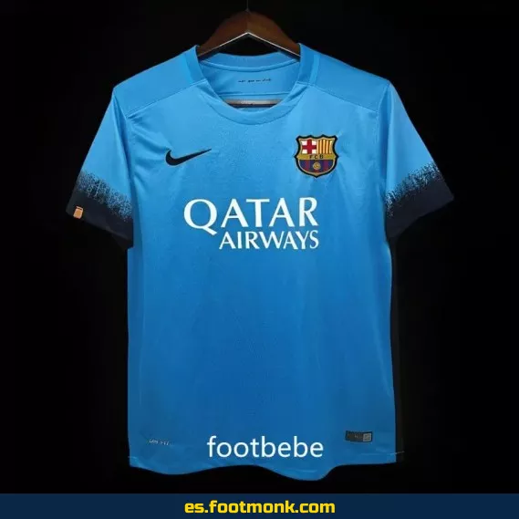 Camiseta Retro FC Barcelona 2015-2016 Tercera Equipación Azul – Edición Vintage