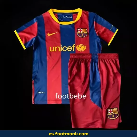 Camiseta Retro FC Barcelona Infantil 2010-2011 Local - Edición Vintage