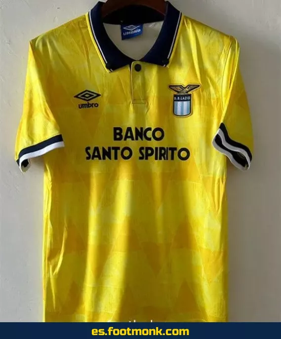 Camiseta Vintage Lazio 1991 Exterior Amarilla – Edición Retro Clásica – Réplica Oficial