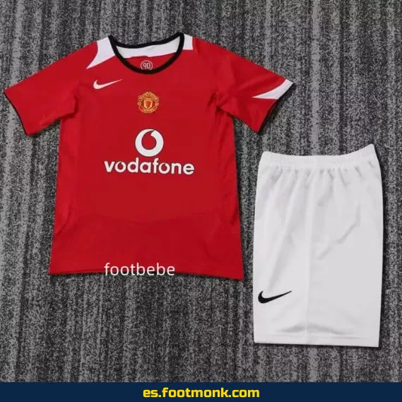 Camiseta Retro Manchester United Infantil 2004-2006 Local - Edición Vintage - Fútbol Oficial