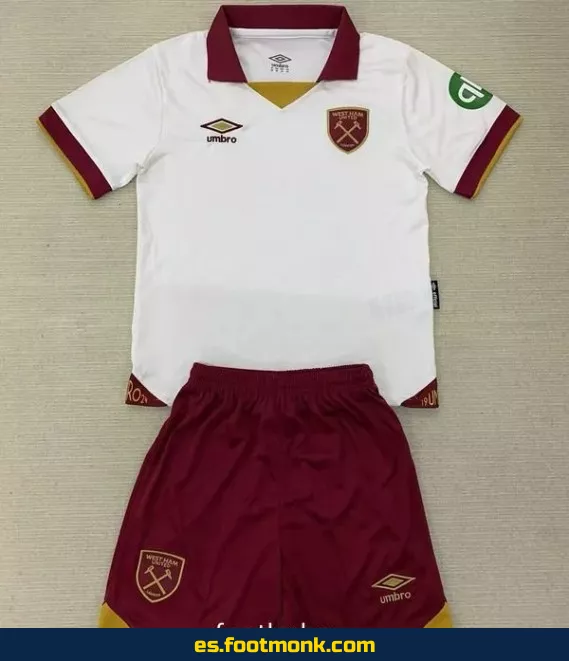 Camiseta West Ham United Niños Tercera 2024-2025 Blanca – Edición Oficial
