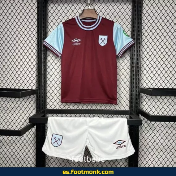 Camiseta West Ham United Niños 2024-2025 Local – Oficial, Personalizada y de Alta Calidad