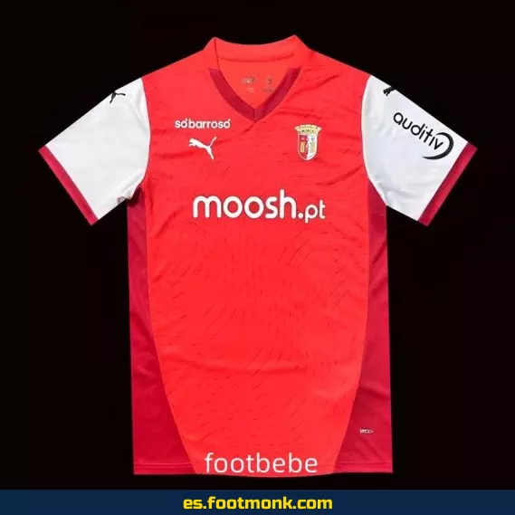 Camiseta oficial del SC Braga 2024-2025 - Primera equipación roja - Envío a domicilio