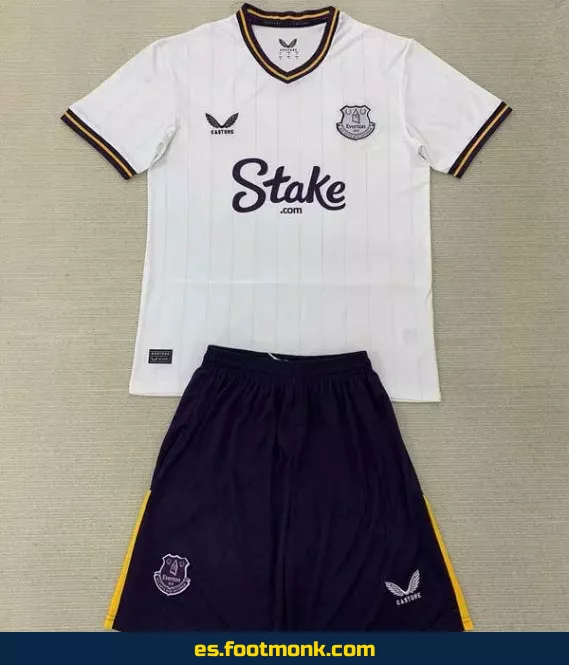 Camiseta de Fútbol Everton Niños 2024-2025 Blanca – Oficial, Personalizada y de Alta Calidad
