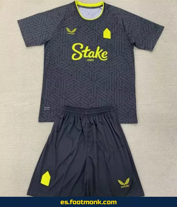 Camiseta de fútbol Everton Niños 2024-2025 Negra – Oficial, Personalizada y de Alta Calidad