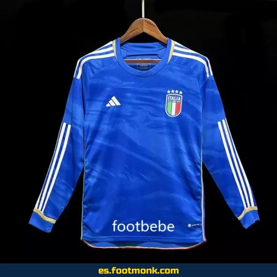 Camiseta de fútbol Italia 2023 local manga larga azul – Oficial, edición especial