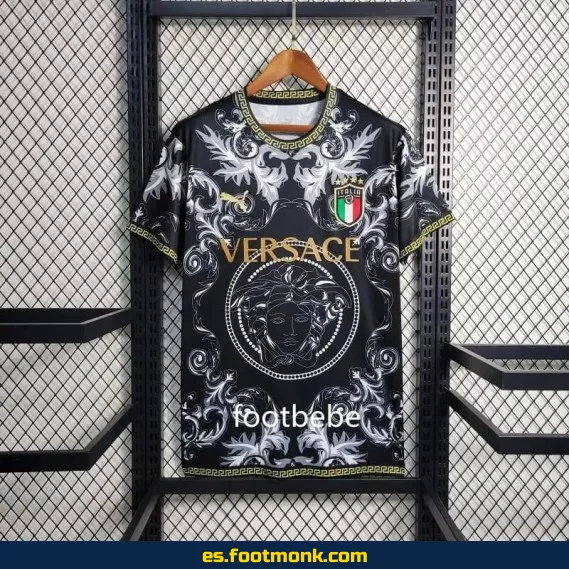 Camiseta de fútbol Italia Versace 2023-2024 negra - Edición especial - Réplica oficial