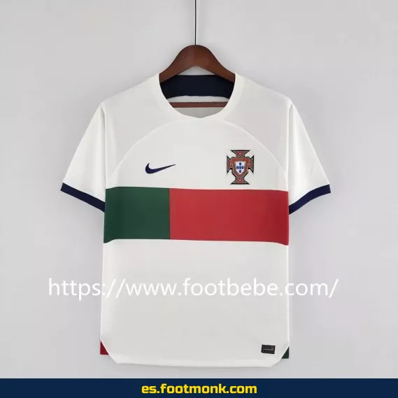 Camiseta de fútbol Portugal Mundial 2022 visitante blanca – Oficial