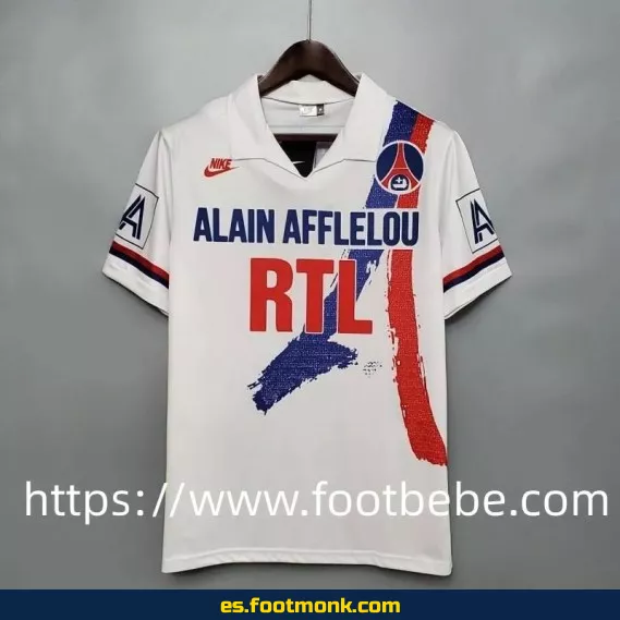Camiseta retro PSG 1990-1991 blanca - Edición clásica de fútbol vintage