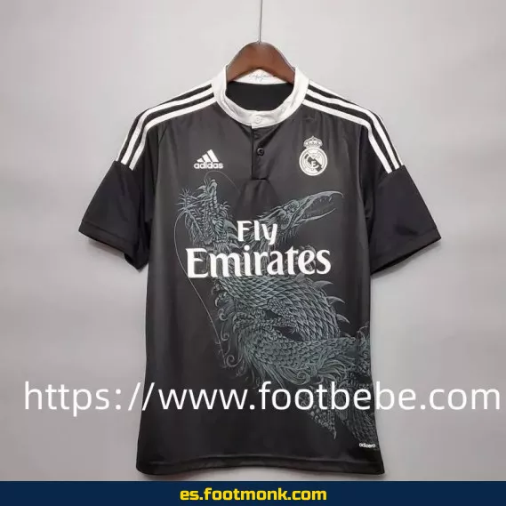 Camiseta retro Real Madrid 2014-2015 tercera equipación negra - Edición especial vintage