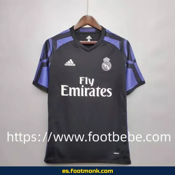 Camiseta retro Real Madrid 2015-2016 tercera equipación negra - Edición especial vintage