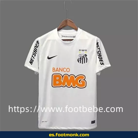 Camiseta retro Santos 2011-2012 local blanca - Edición clásica de fútbol