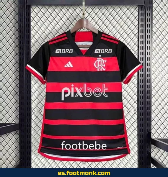 Camiseta Flamengo Mujer 2024-2025 Local Con Patrocinio – Edición Oficial