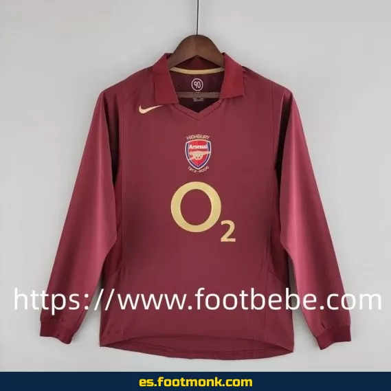 Camiseta de fútbol vintage Arsenal 2005-2006, manga larga, edición clásica y oficial