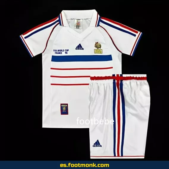 Camiseta retro Francia infantil 1998 - Edición especial Copa del Mundo (exterior)