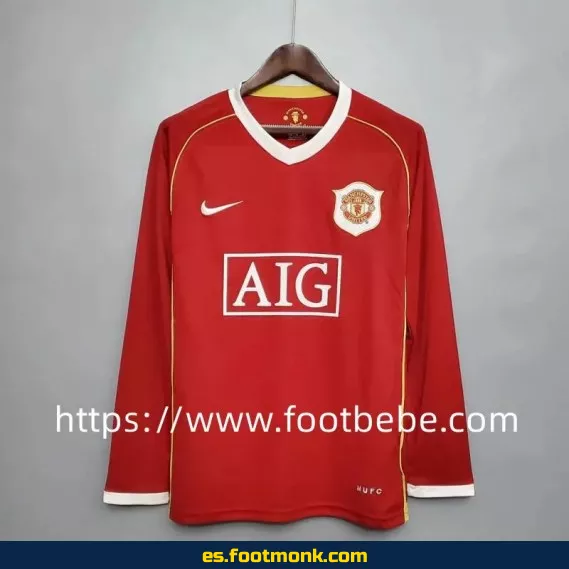 Camiseta retro Manchester United 2006-2007 manga larga original - Edición especial clásica
