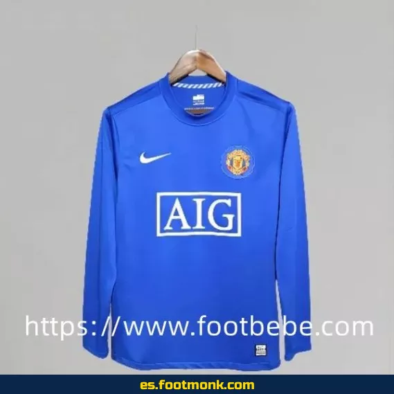 Camiseta retro Manchester United 2007-2008 manga larga segunda equipación - Edición especial