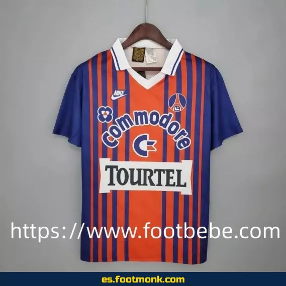 Camiseta retro PSG 1992-1993 local azul y roja - Edición clásica vintage
