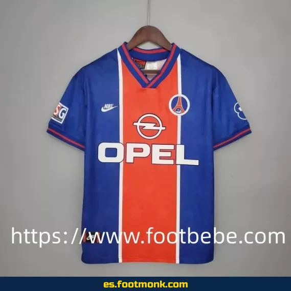 Camiseta de fútbol vintage PSG 1995-1996, camiseta oficial de casa azul y rojo