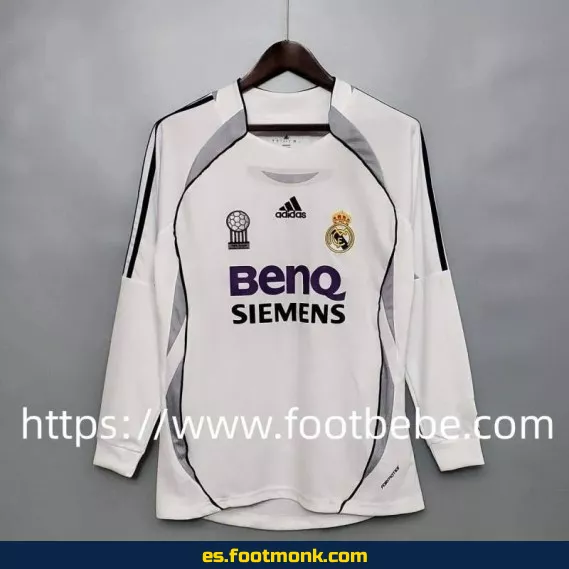 Camiseta retro Real Madrid 2006-2007 manga larga original - Edición clásica domicilio