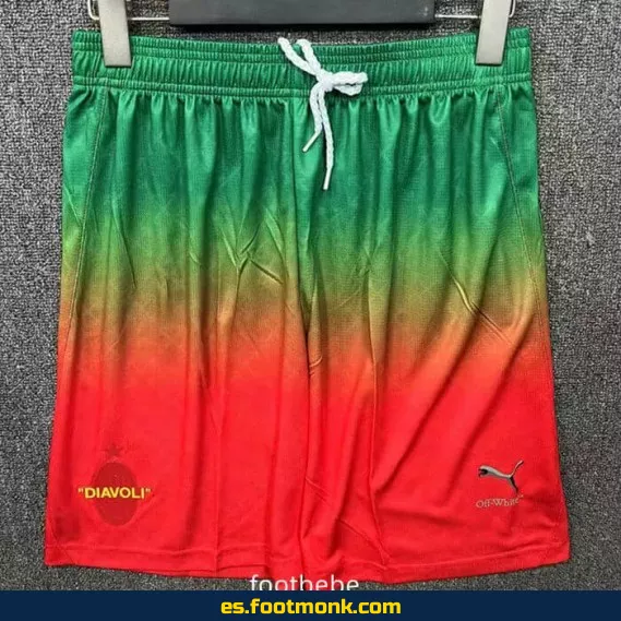 Camiseta AC Milan OFFWHITE 2025-2026 Edición Especial Rojo y Verde – Réplica Oficial