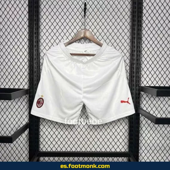 Short de Fútbol AC Milan 2024-2025 Blanco - Camisetas Oficiales de Fútbol, Nueva Temporada