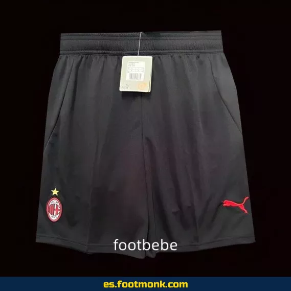 Short de fútbol AC Milan 2024-2025 negro - Camiseta oficial del equipo, edición nueva temporada