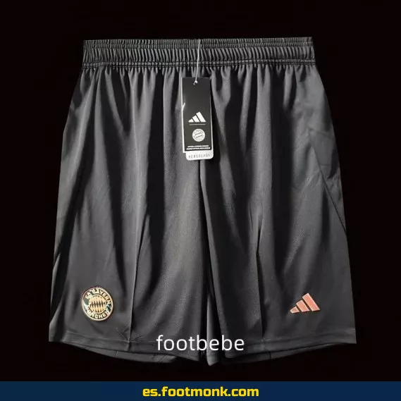 **Short de fútbol Bayern Munich 2024-2025 negro - Camiseta oficial edición especial**