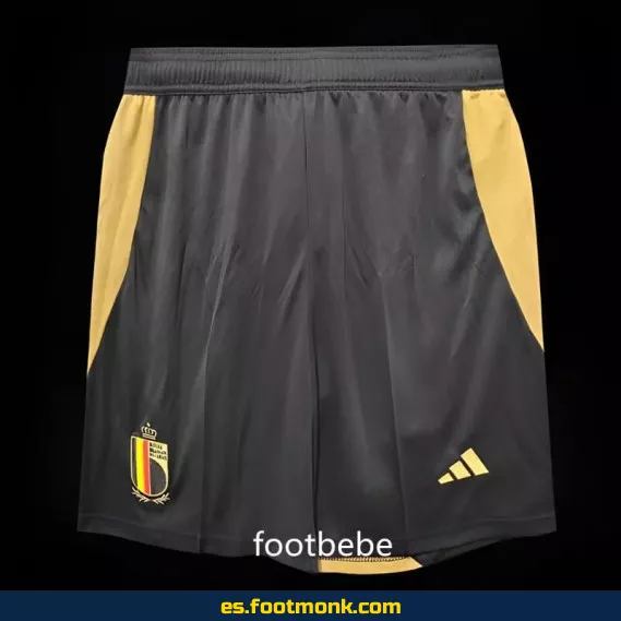 Pantalón corto de fútbol Bélgica Euro 2024 negro - Camisetas de selecciones oficiales