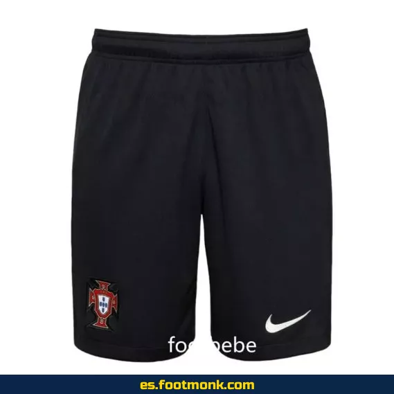 Short de fútbol Portugal Euro 2024 negro - Camiseta oficial de selecciones