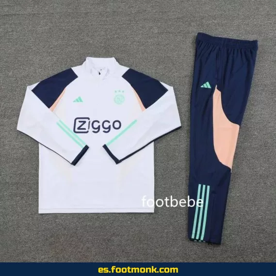 Sudadera Ajax 2023-2024 Media Cremallera Blanca – Camisetas de Fútbol Oficiales