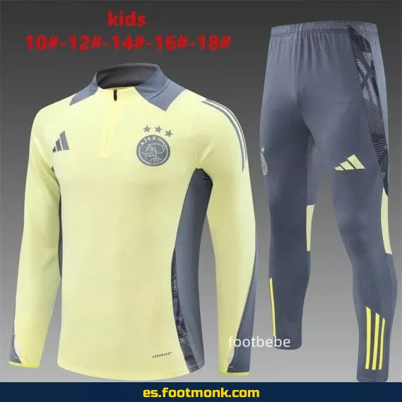 Camiseta Oficial Ajax Niños 2024-2025 - Amarillo Claro - Edición Nueva Temporada