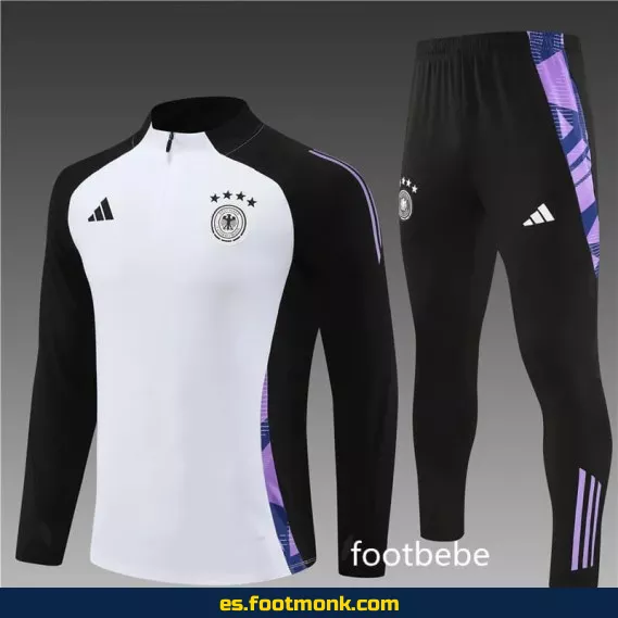 Sudadera Alemania 2024-2025 Media Cremallera Blanca – Edición Oficial