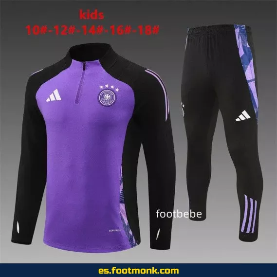 Sudadera Alemania Niños 2024-2025 Media Cremallera Violeta – Camisetas de Fútbol Oficiales
