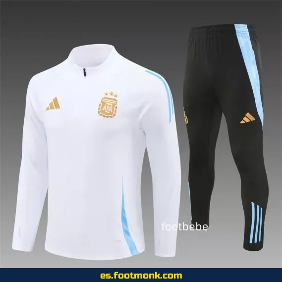 Sudadera Argentina 2024-2025 Media Cremallera Blanca – Camisetas de Fútbol Oficiales