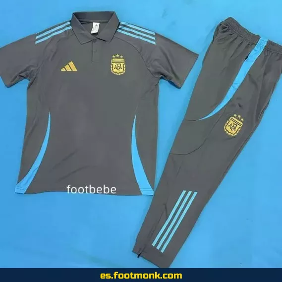 Chándal Argentina 2025-2026 Gris Oscuro con Polo - Camiseta Oficial de Fútbol