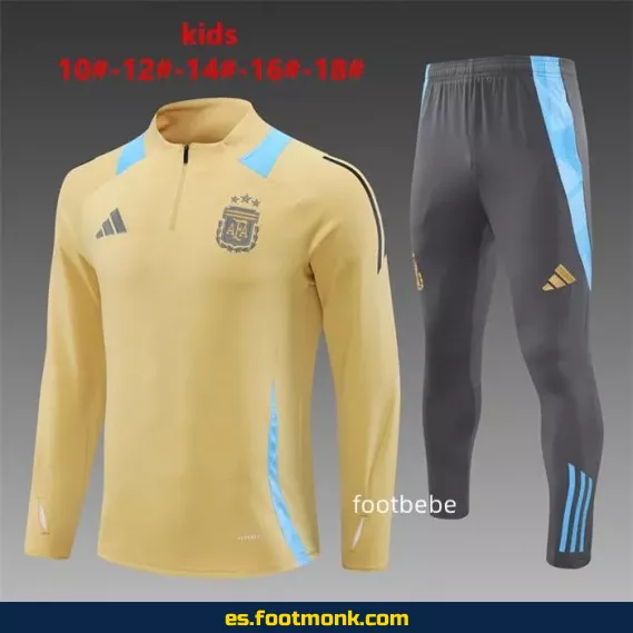 Chaqueta de Entrenamiento Argentina Niños 2024-2025 Media Cremallera – Camisetas de Fútbol Oficiales