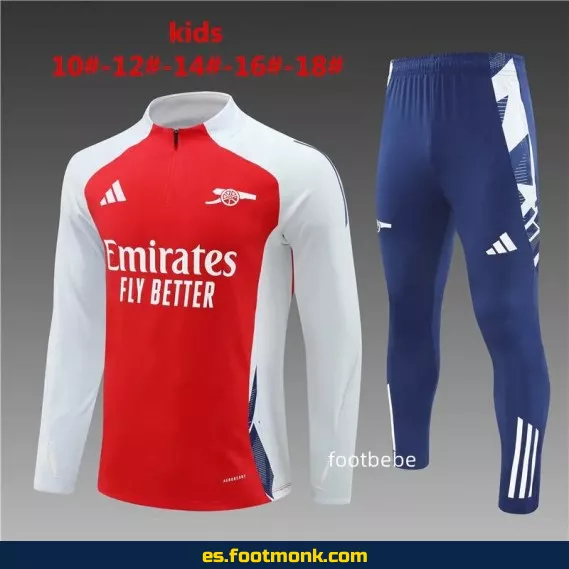 Chaqueta de Entrenamiento Arsenal Niños 2024-2025 Roja – Camisetas de Fútbol Oficiales