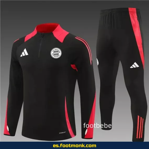 Sudadera Bayern Munich 2024-2025 Media Cremallera Negra - Camisetas de Fútbol Oficiales